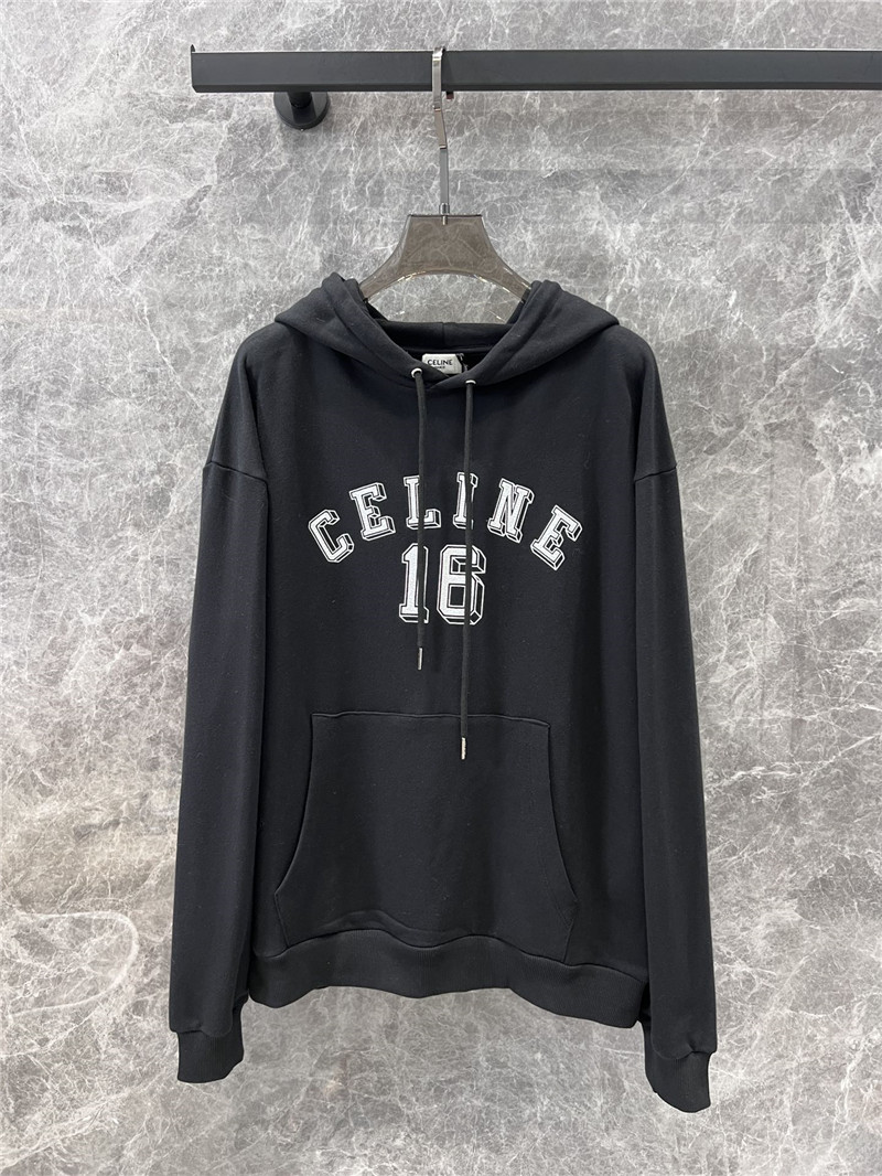 Ce1i*e loose cotton fleece hoodie in black