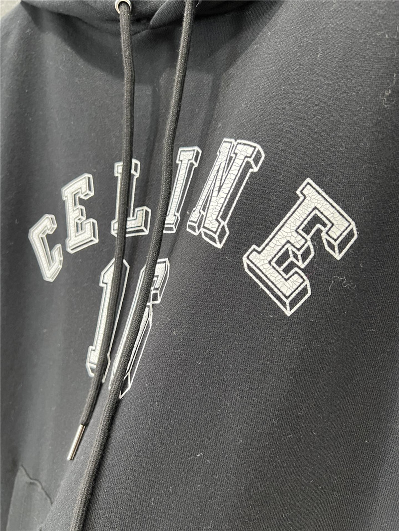 Ce1i*e loose cotton fleece hoodie in black