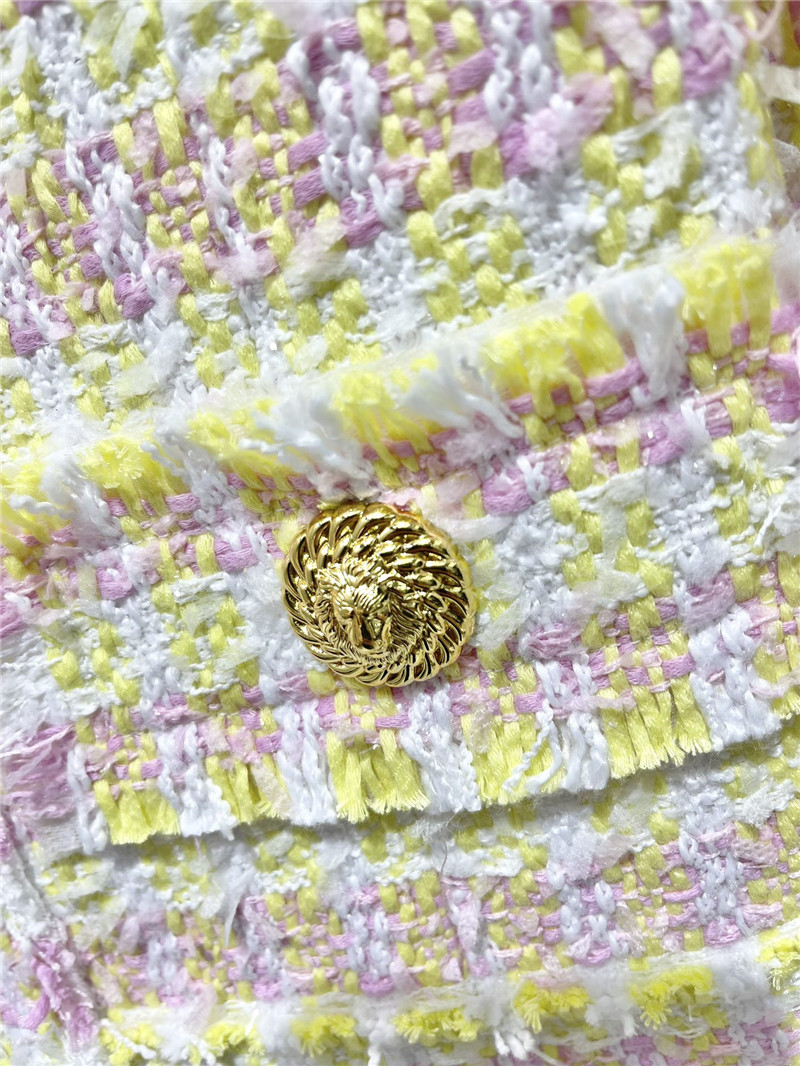Balmain fringed gold-button tweed jacket