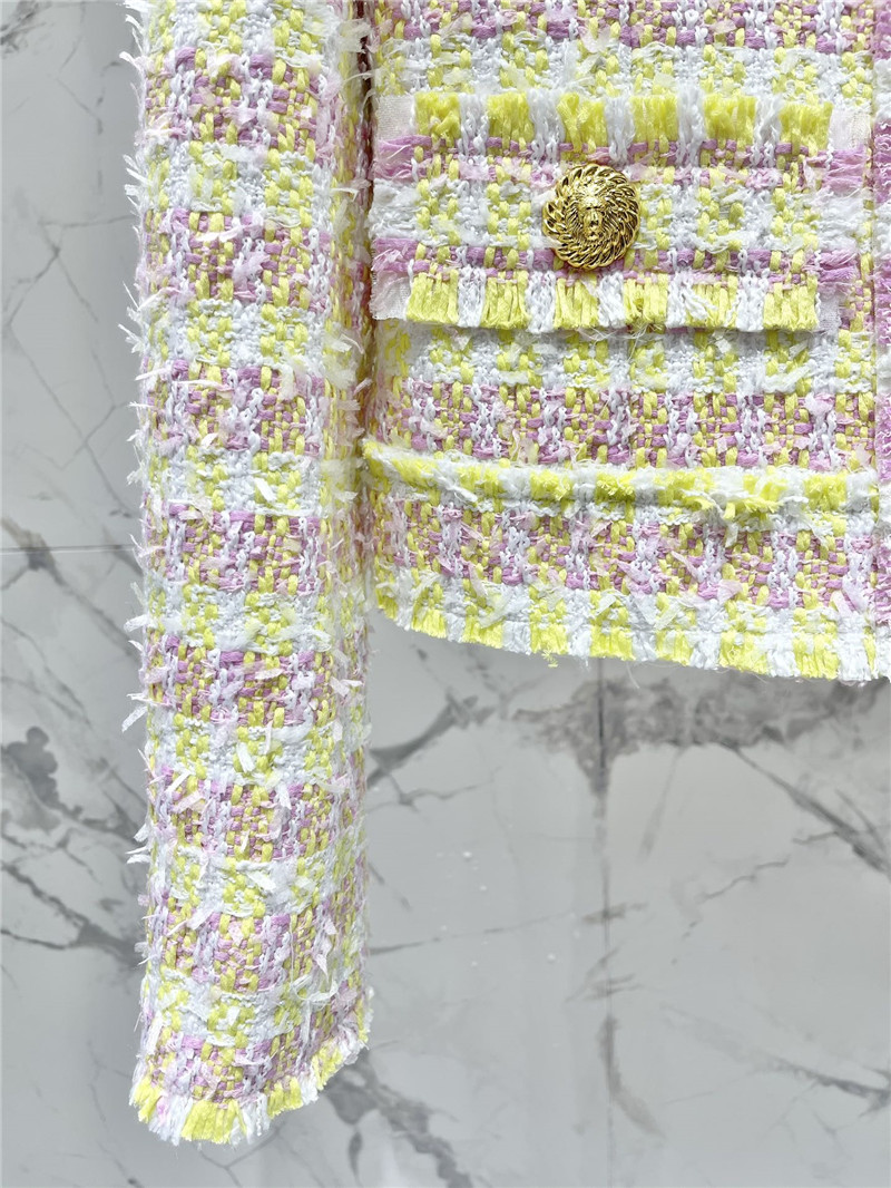 Balmain fringed gold-button tweed jacket
