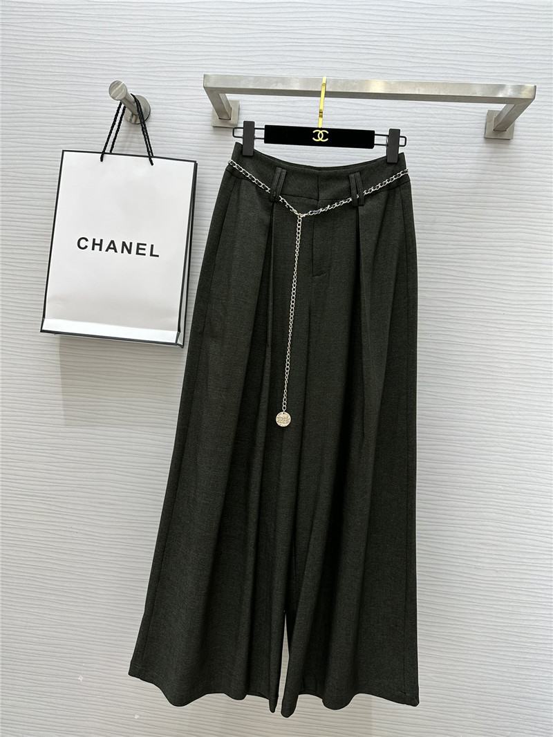 Ch**el straight leg wide hem trousers