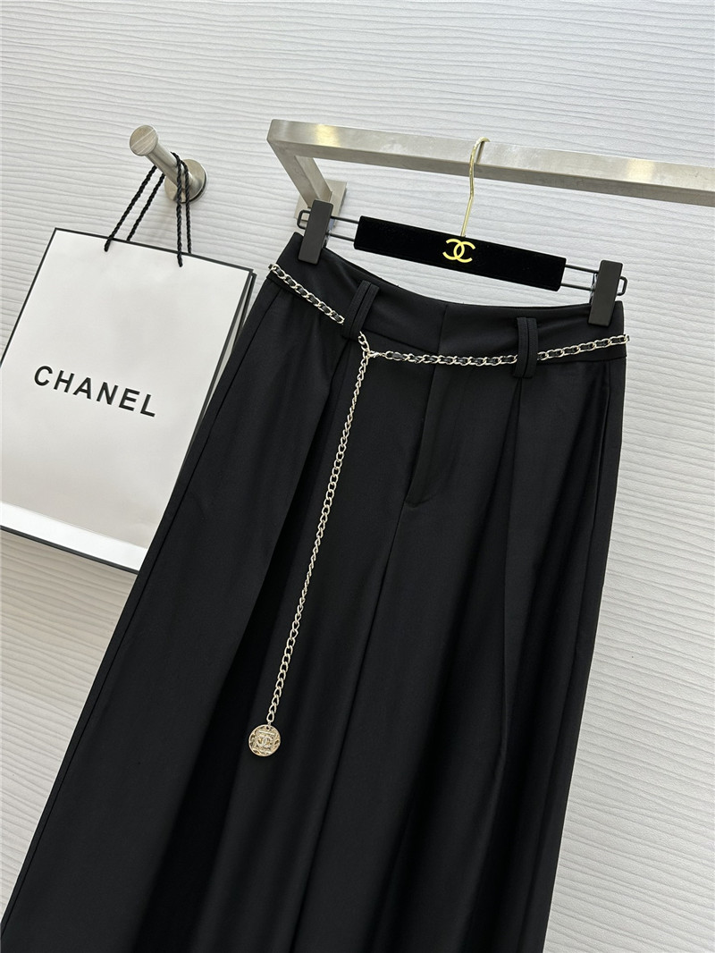 Ch**el straight leg wide hem trousers