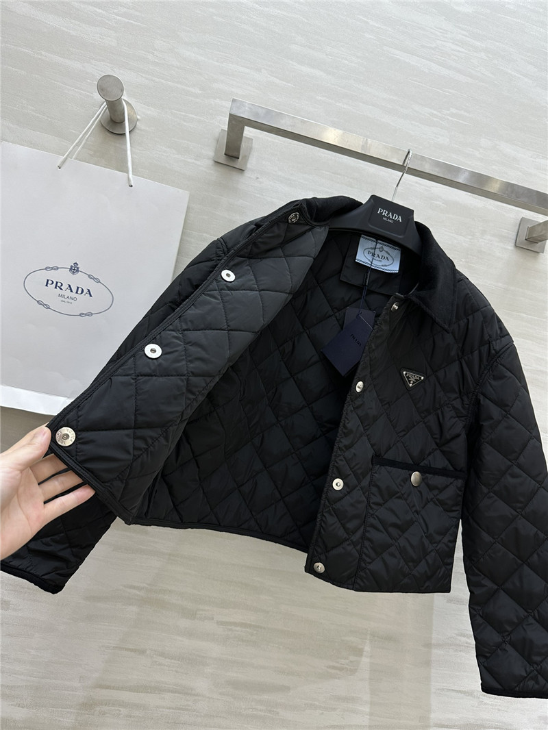Pra*a short long sleeve lapel jacket