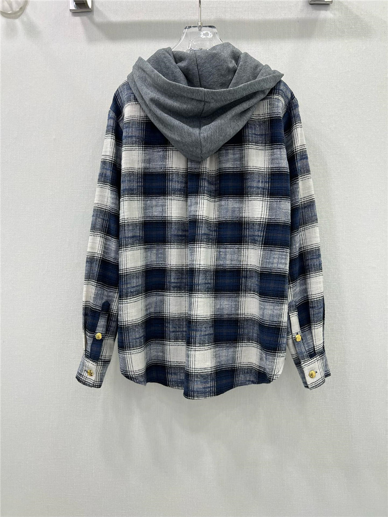 Ce1i*e hooded plaid shirt