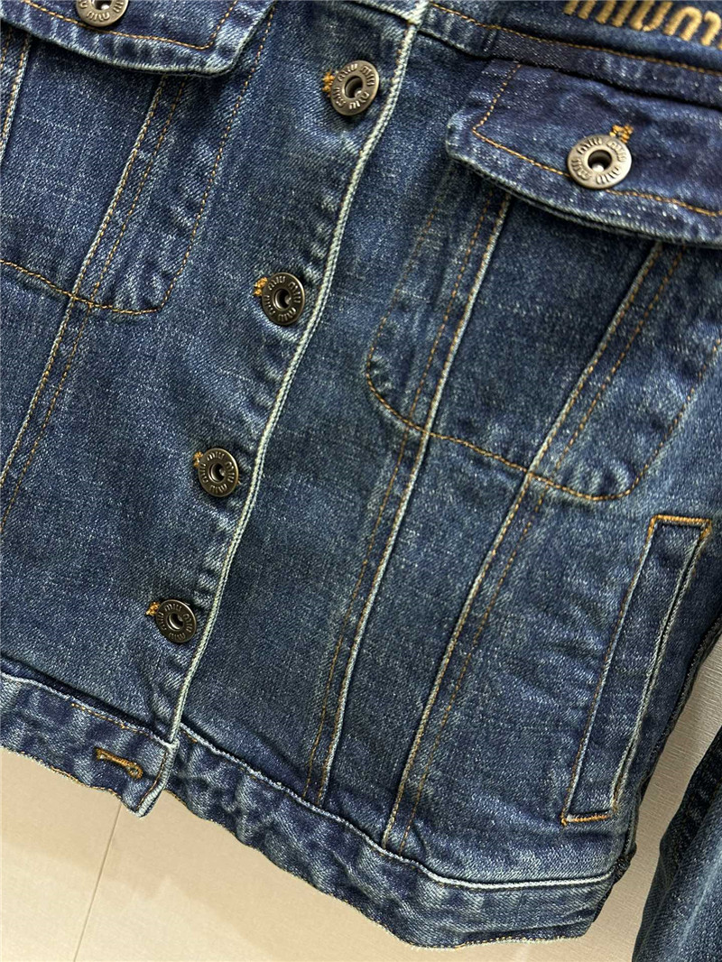 M1um1u pocket denim jacket