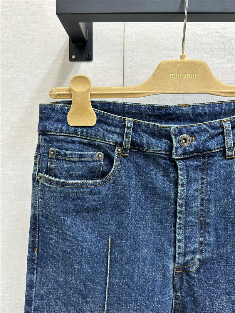 Miu Miu Blue High-Rise Wide Leg Jeans