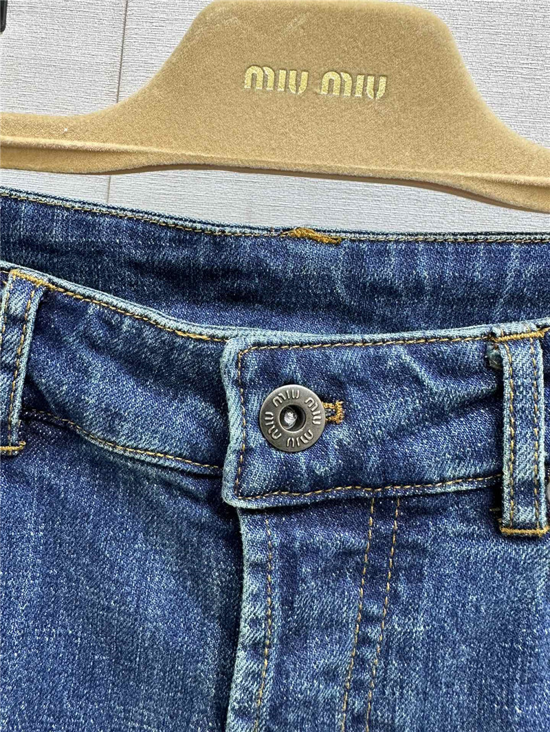 Miu Miu Blue High-Rise Wide Leg Jeans