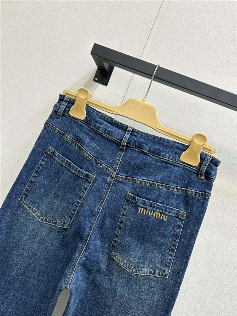 Miu Miu Blue High-Rise Wide Leg Jeans