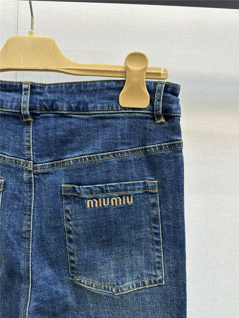 Miu Miu Blue High-Rise Wide Leg Jeans
