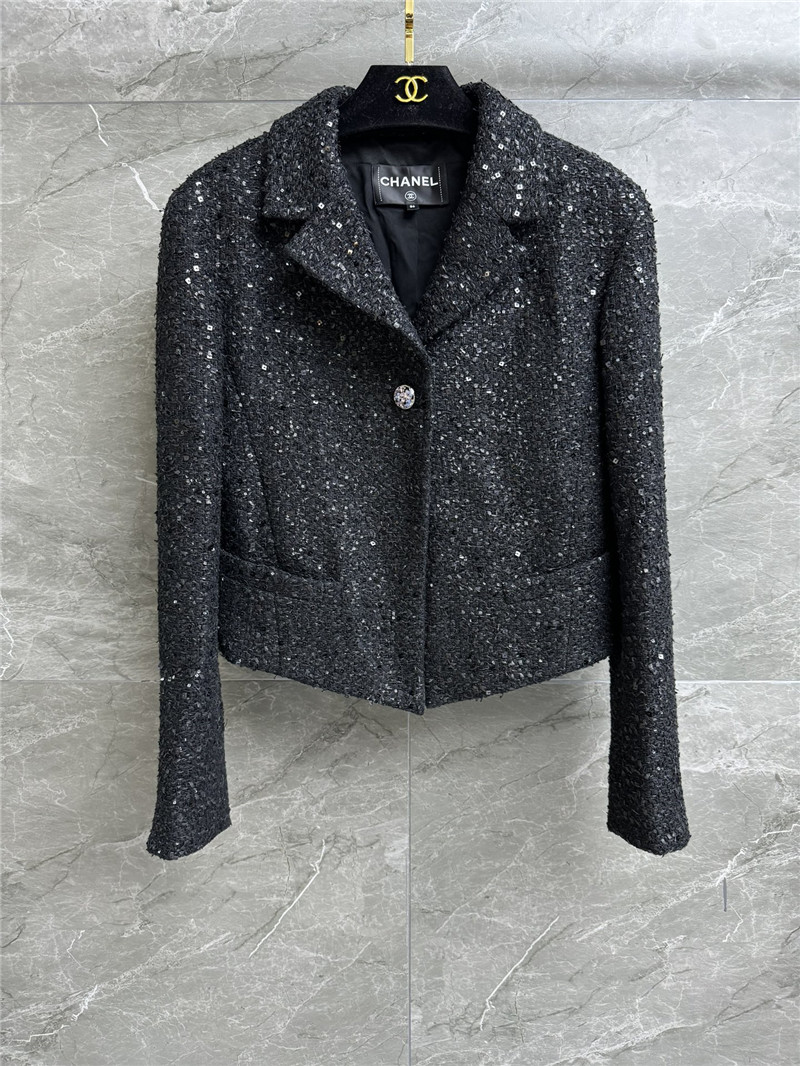 Ch**el black sequined jacket