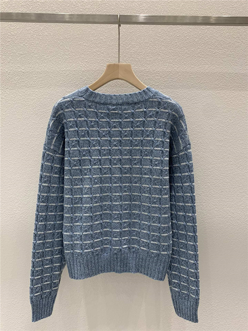 Ch**el stripe intarsia wool sweater in blue