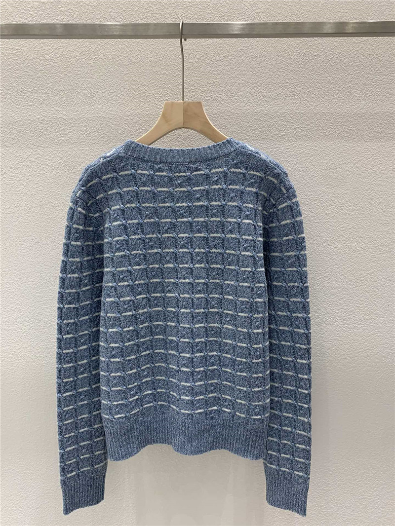 Ch**el stripe intarsia wool cardigan in blue