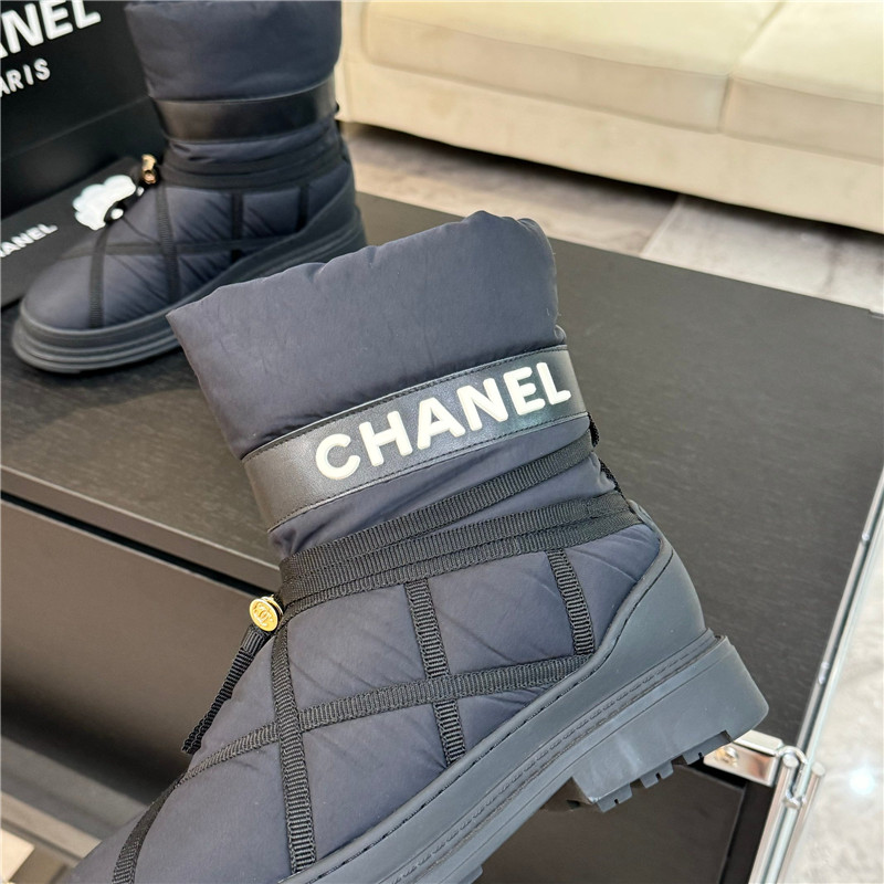 Ch**el calfskin nylon snow boots
