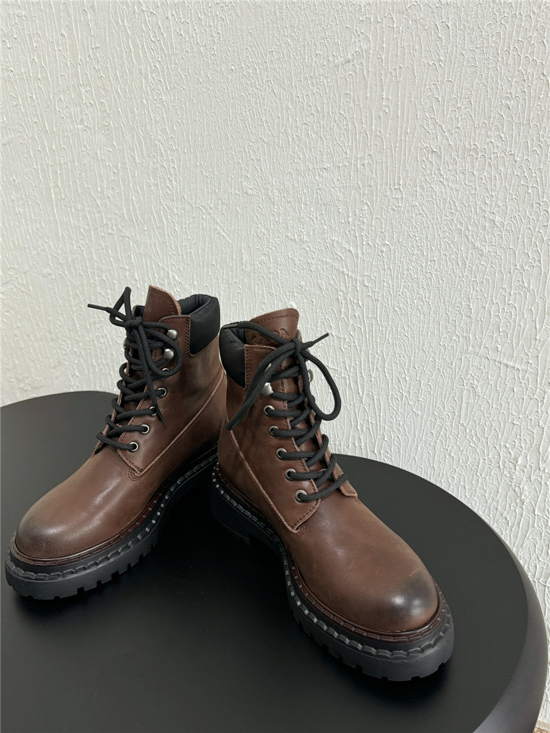 Pra*a leather and re-nylon booties