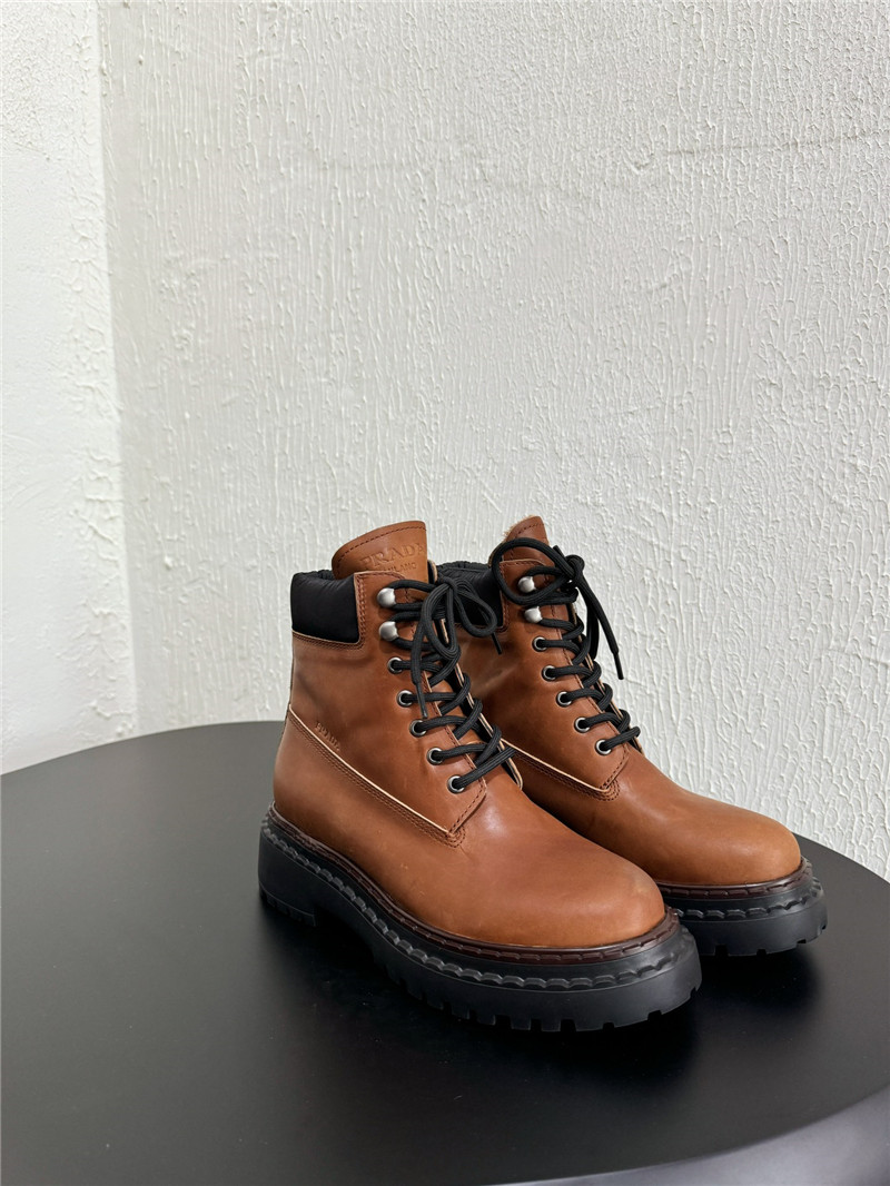 Pra*a brown leather work boots