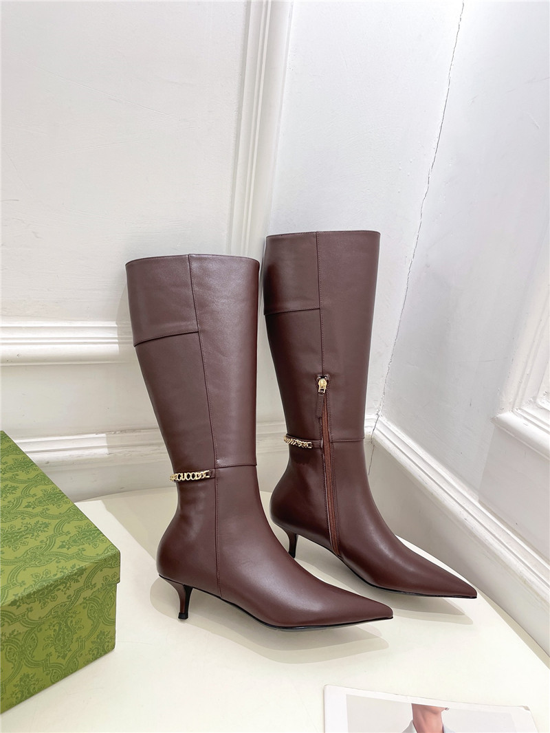 Gvc*1 signoria brown leather knee-high boots