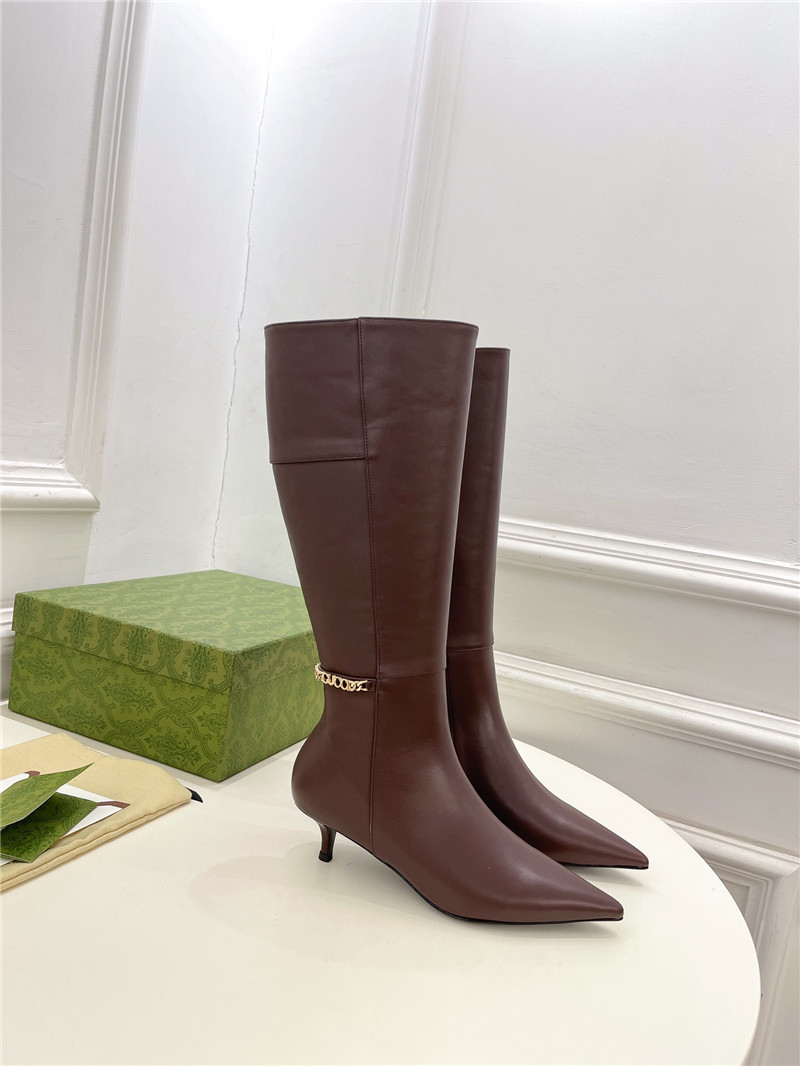 Gvc*1 signoria brown leather knee-high boots