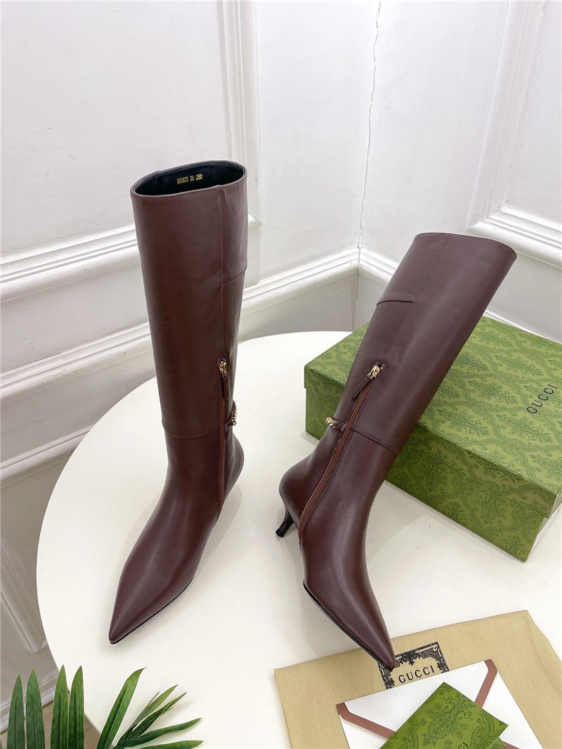 Gvc*1 signoria brown leather knee-high boots