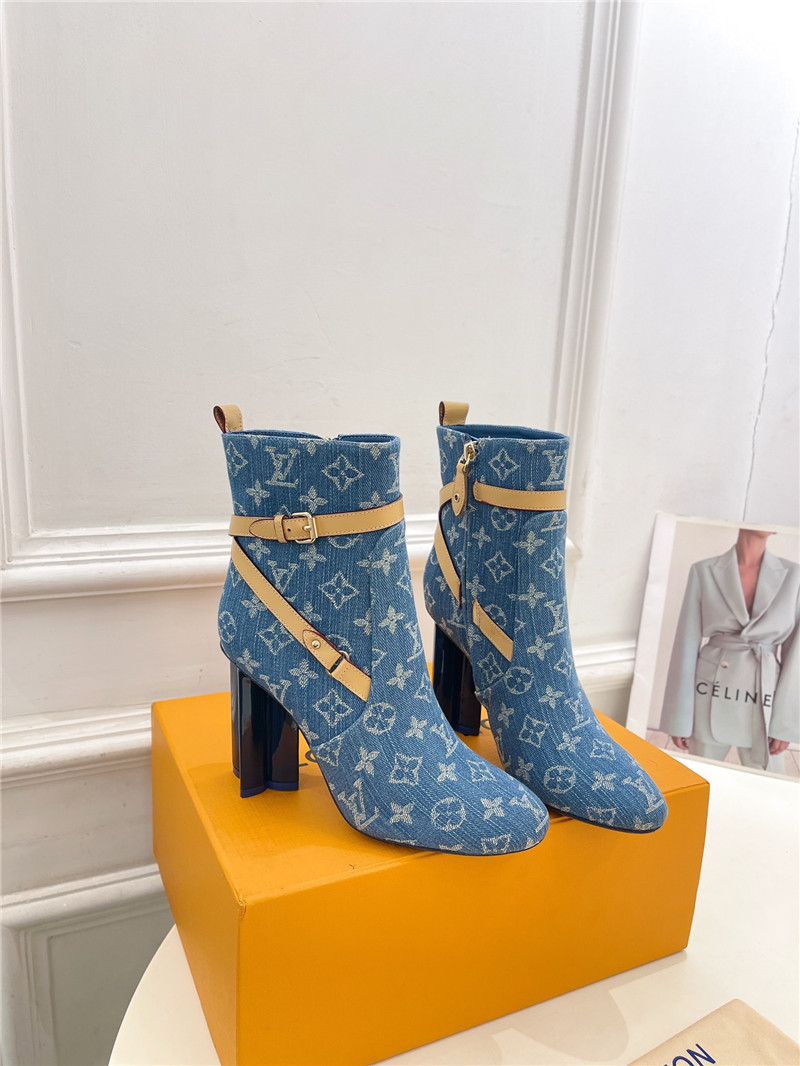 l0vis Vvtt0n denim monogram silhouette ankle boot