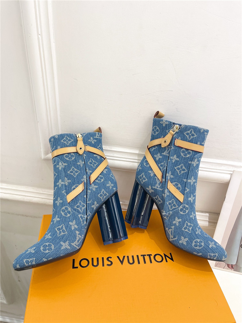 l0vis Vvtt0n denim monogram silhouette ankle boot