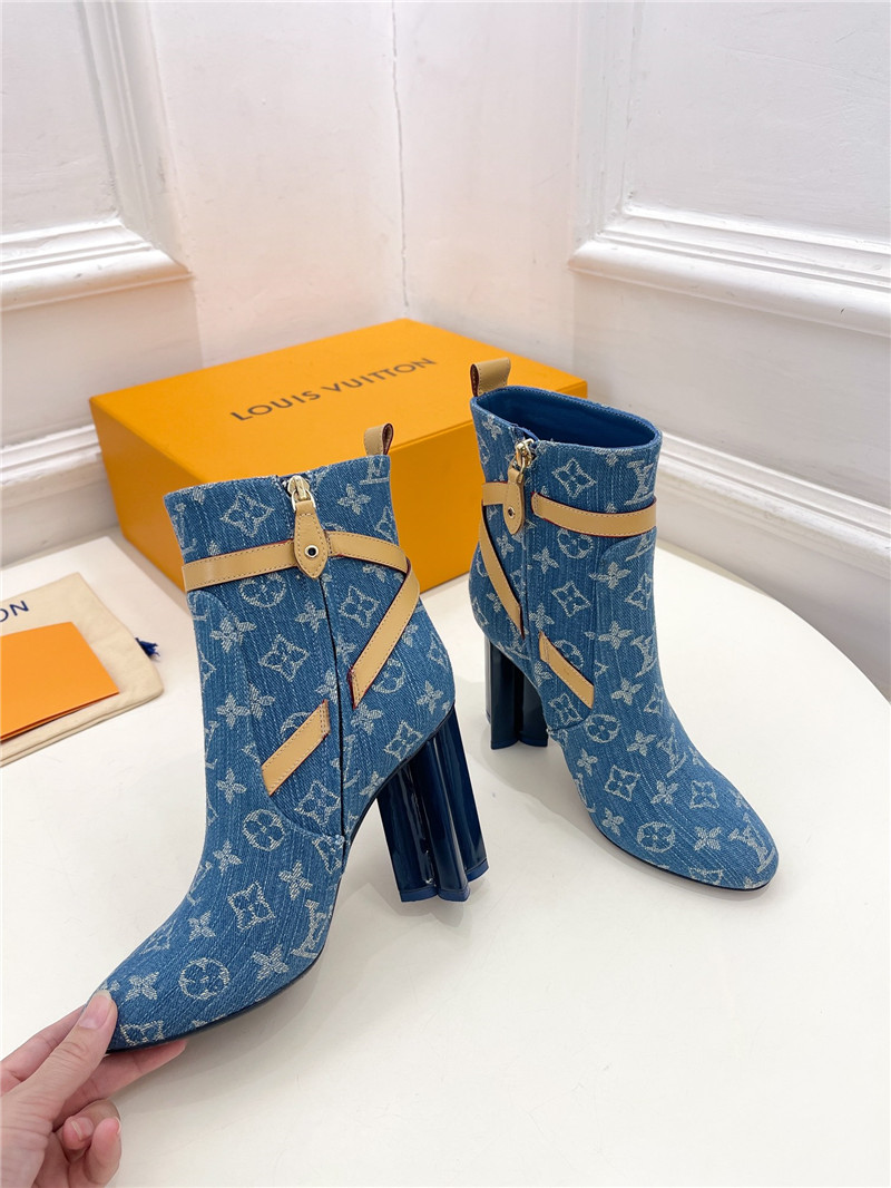 l0vis Vvtt0n denim monogram silhouette ankle boot