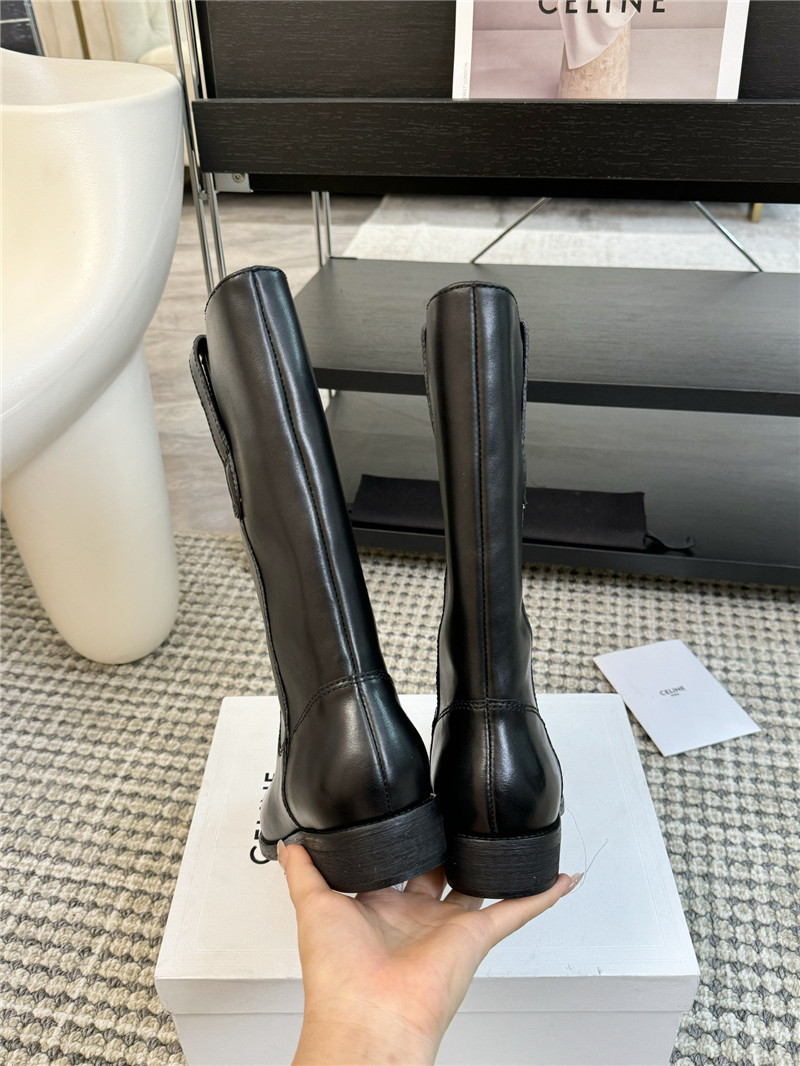 Ce1i*e cowboy black calfskin ankle boots