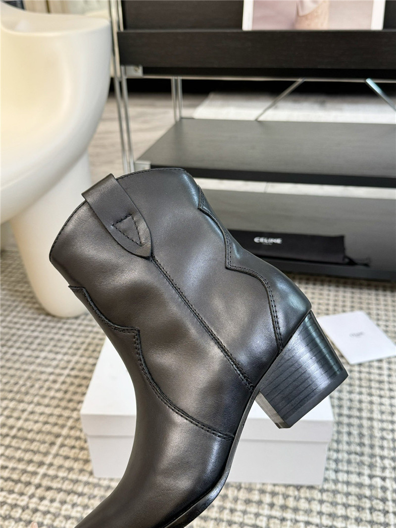 Ce1i*e western black calfskin ankle boots