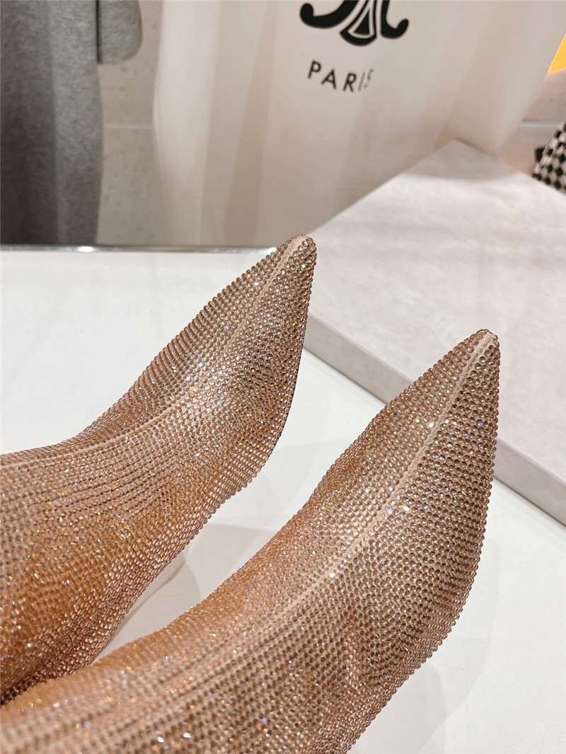 J1m*y Ch00 beige rhinestone boots
