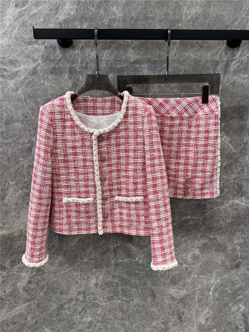 Ch**el denim jacket and skirt suit