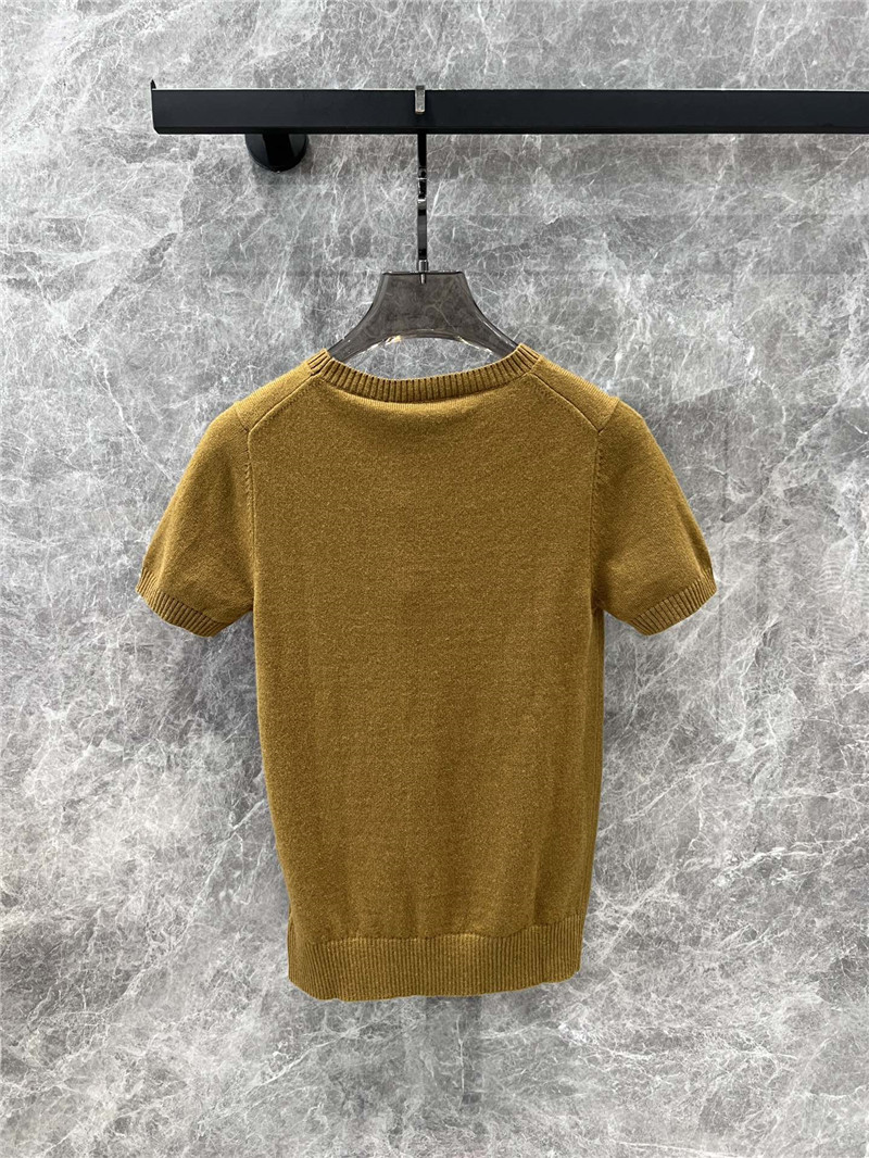 M1um1u knitted short-sleeved top