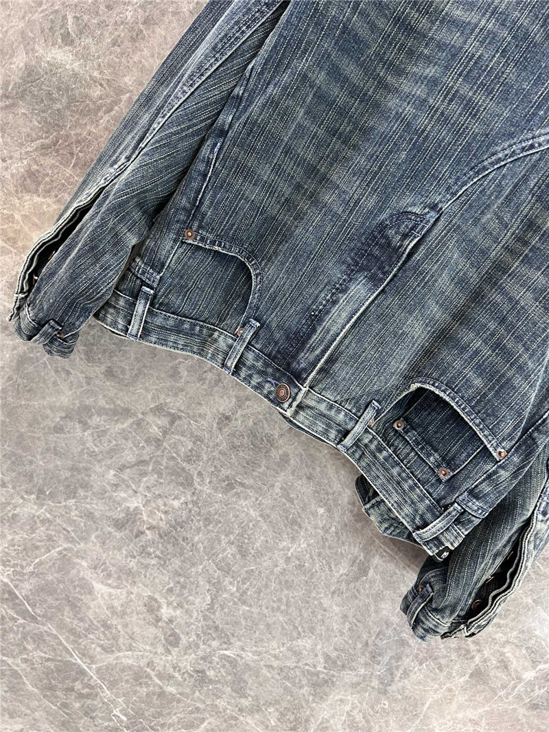 Ba1en*iaga irregular denim jacket
