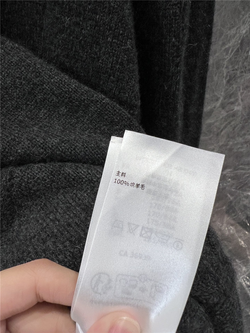 LV Monogram Wool Half Zip Pullover in Grey