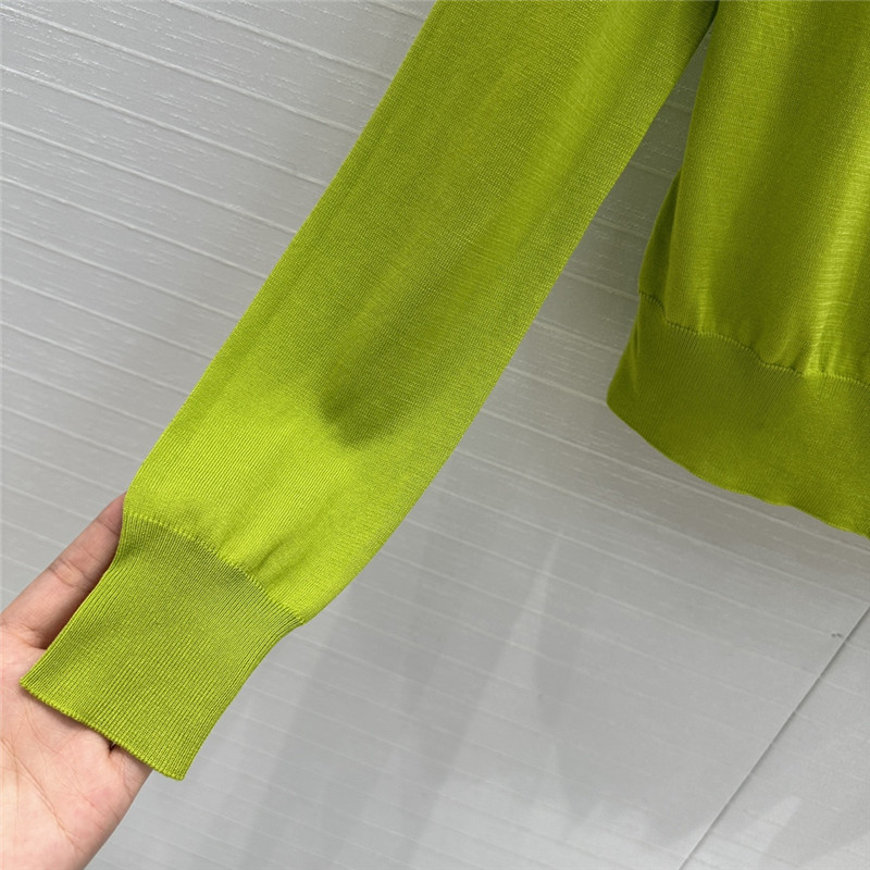 Miu Miu Green Cashmere/Silk Lapel Cardigan