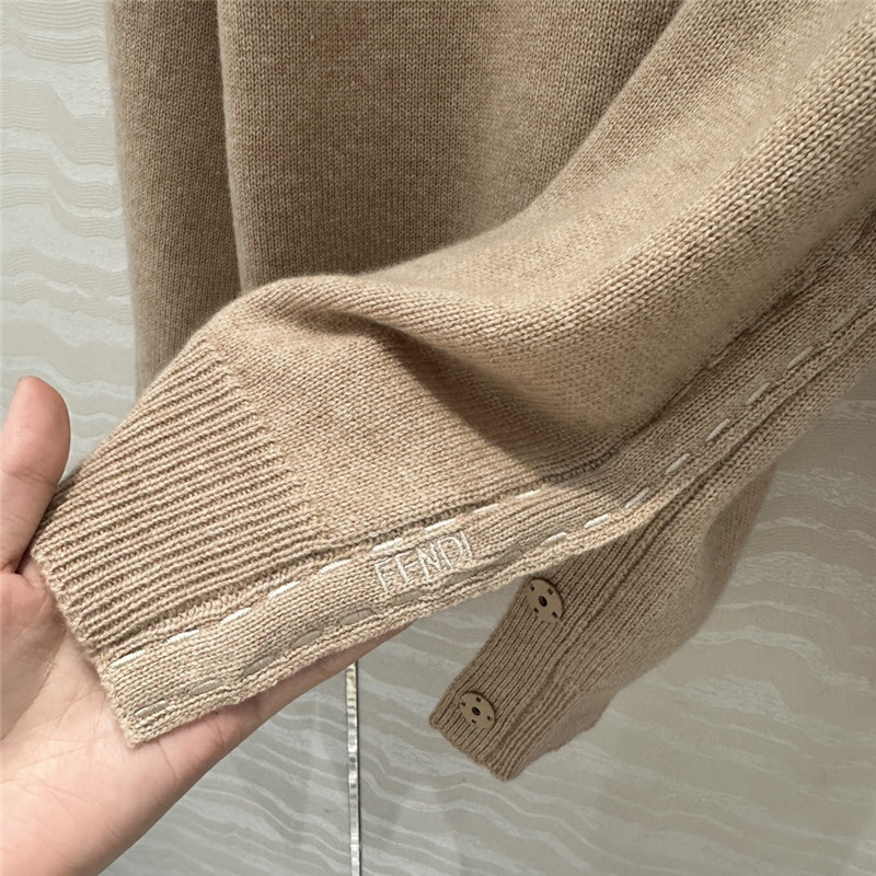 F**di beige cashmere turtleneck sweater