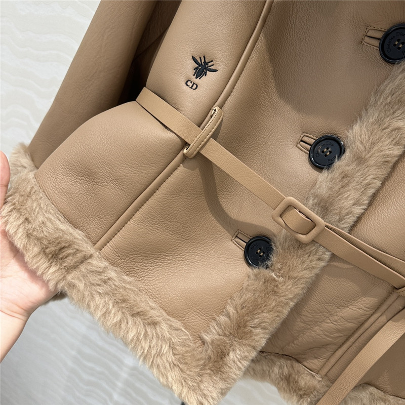 D10r sheepskin fur coat
