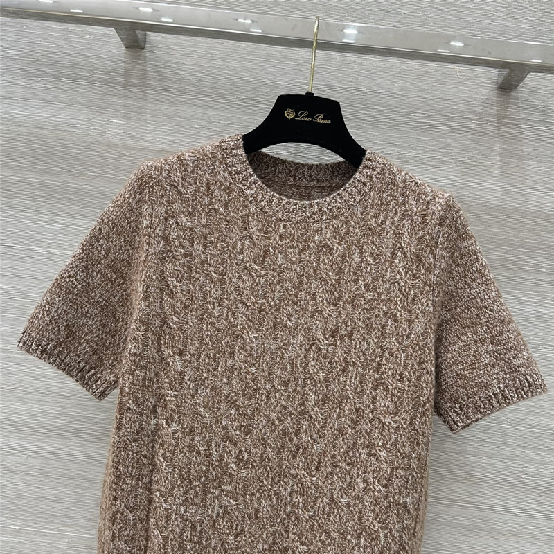 L0r0 P1ana trech**elia short-sleeve sweater in brown