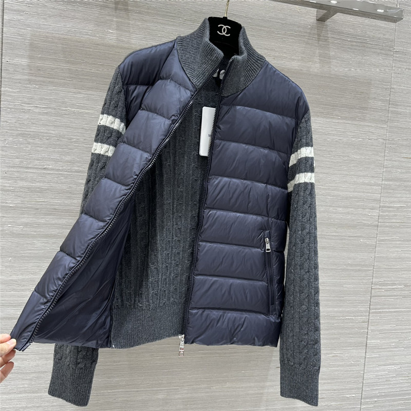 Moncler knitted patchwork down jacket