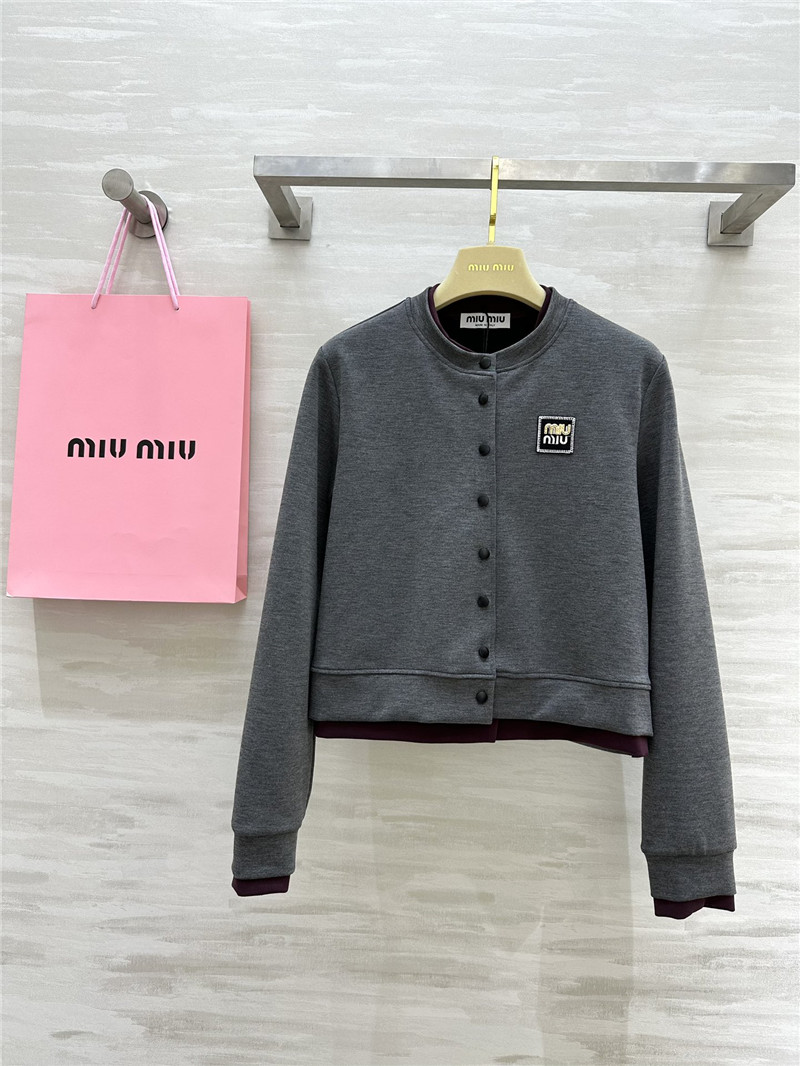 M1um1u fake two piece cardigan coat