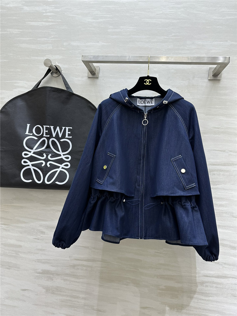 L0ew* hooded waist trench coat
