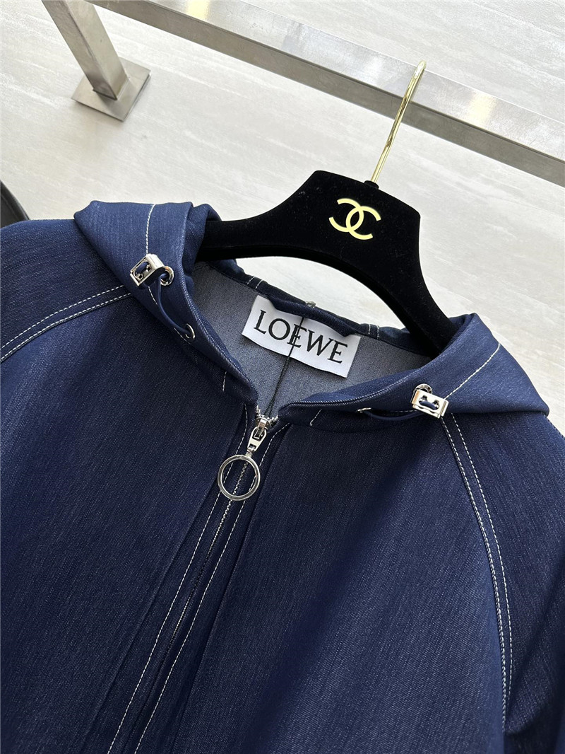 L0ew* hooded waist trench coat