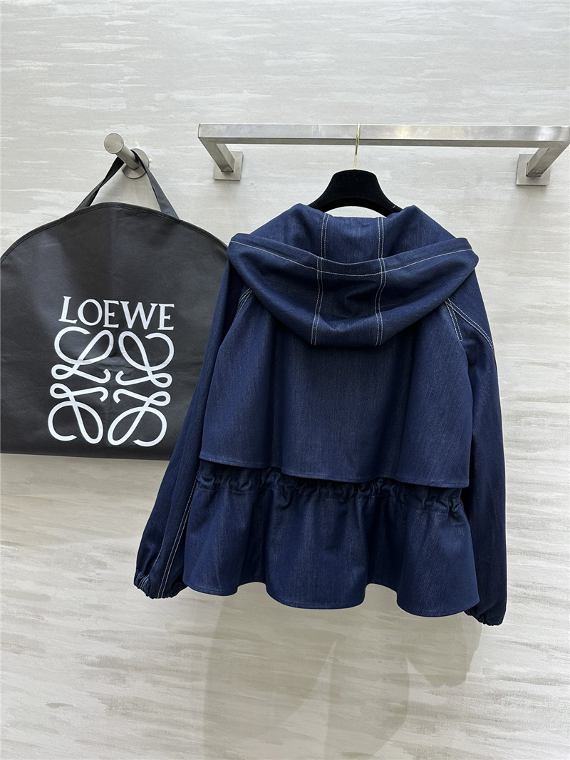 L0ew* hooded waist trench coat
