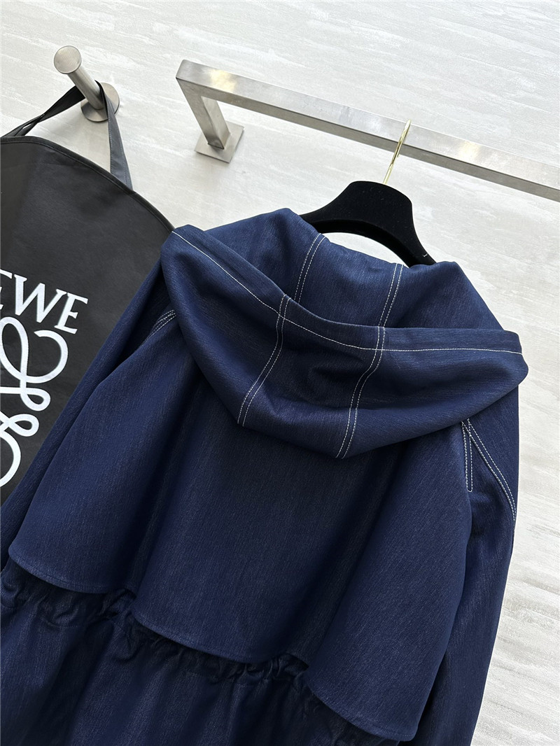L0ew* hooded waist trench coat