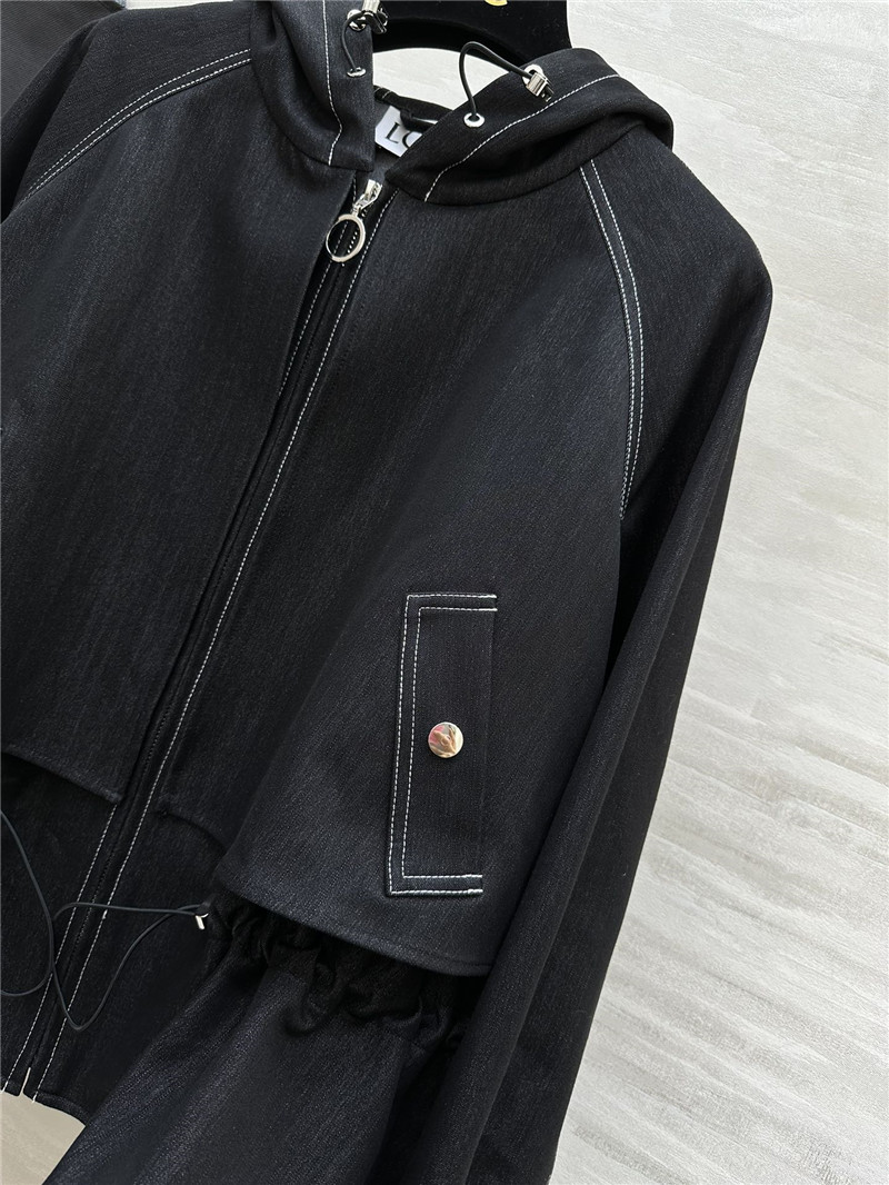 L0ew* hooded waist trench coat