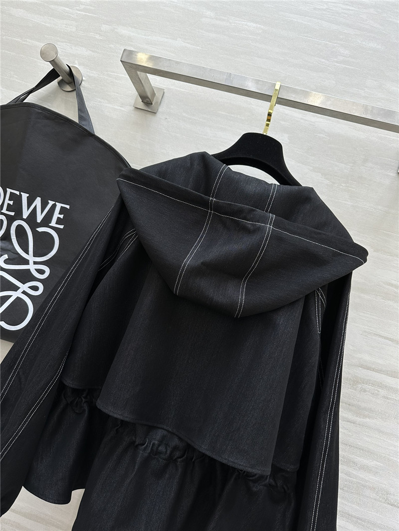L0ew* hooded waist trench coat