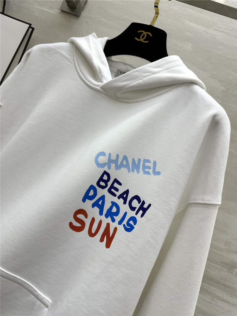 Ch**el letters cotton hoodie in white