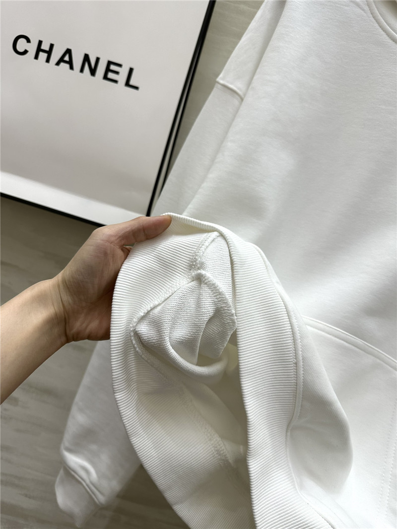 Ch**el letters cotton hoodie in white