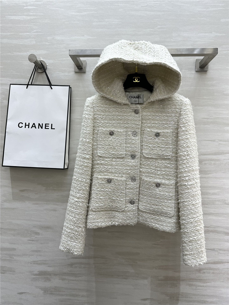 Ch**el woven hooded jacket