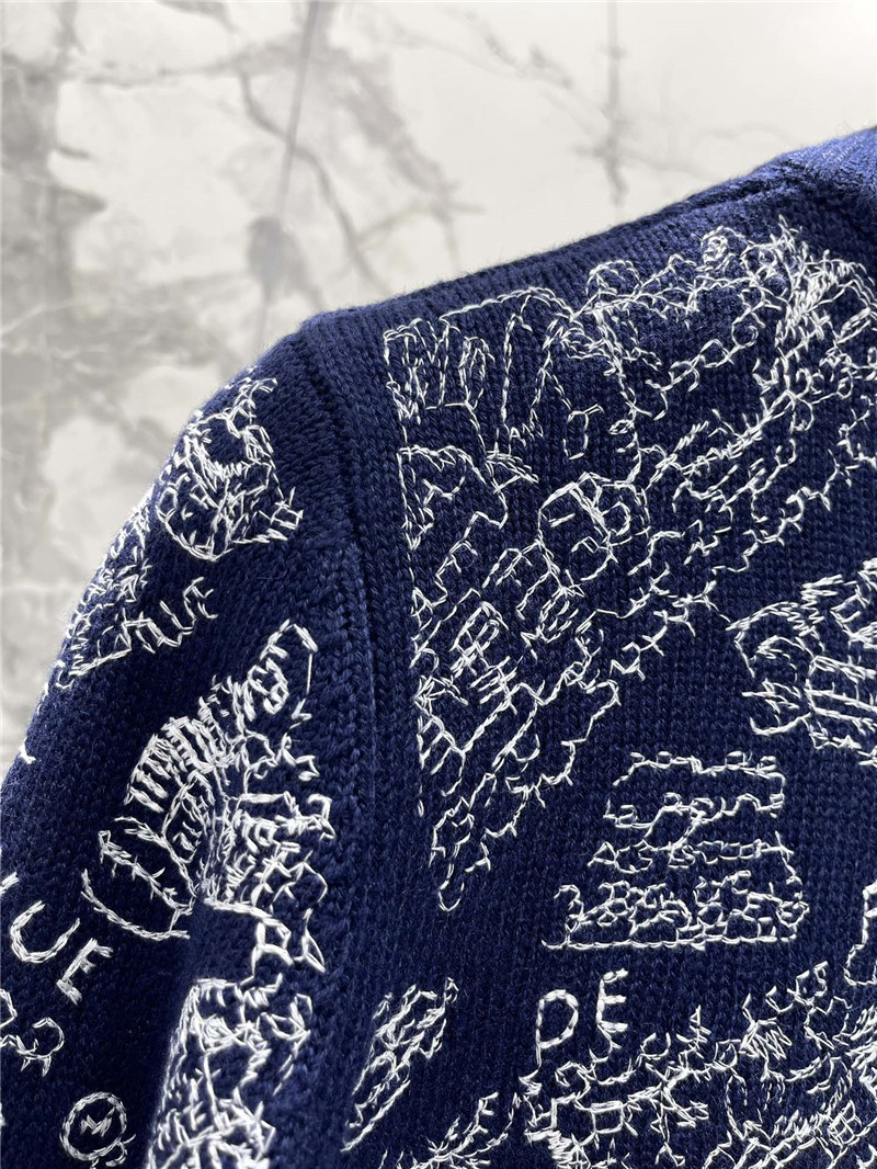 D10ralps mock-neck navy cardigan