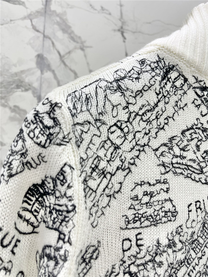 D10ralps mock-neck white cardigan