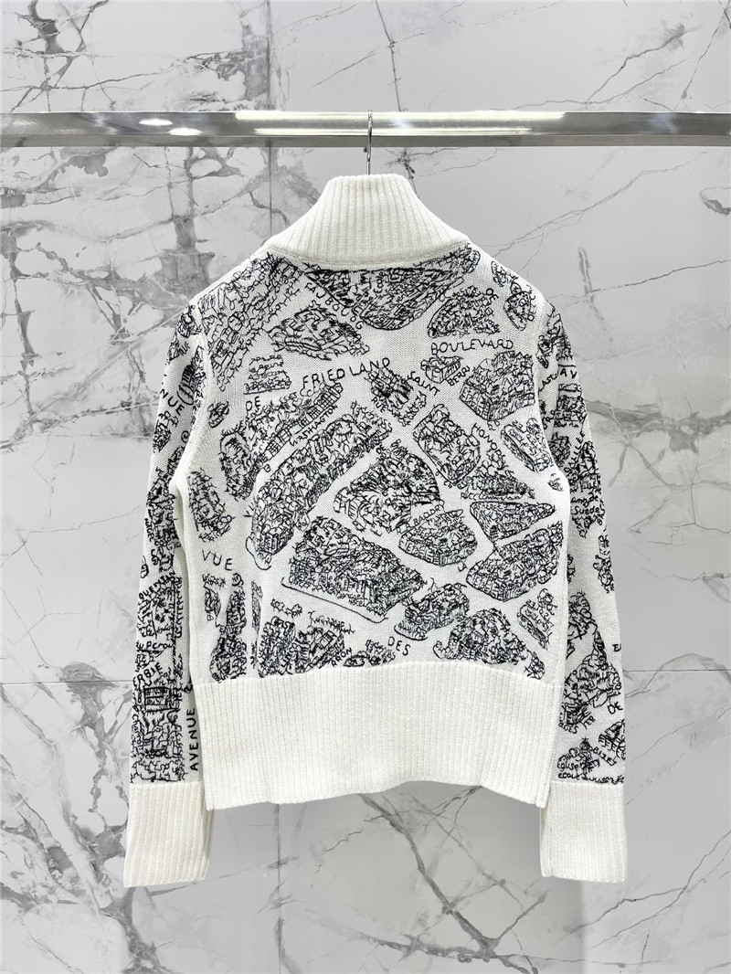 D10ralps mock-neck white cardigan